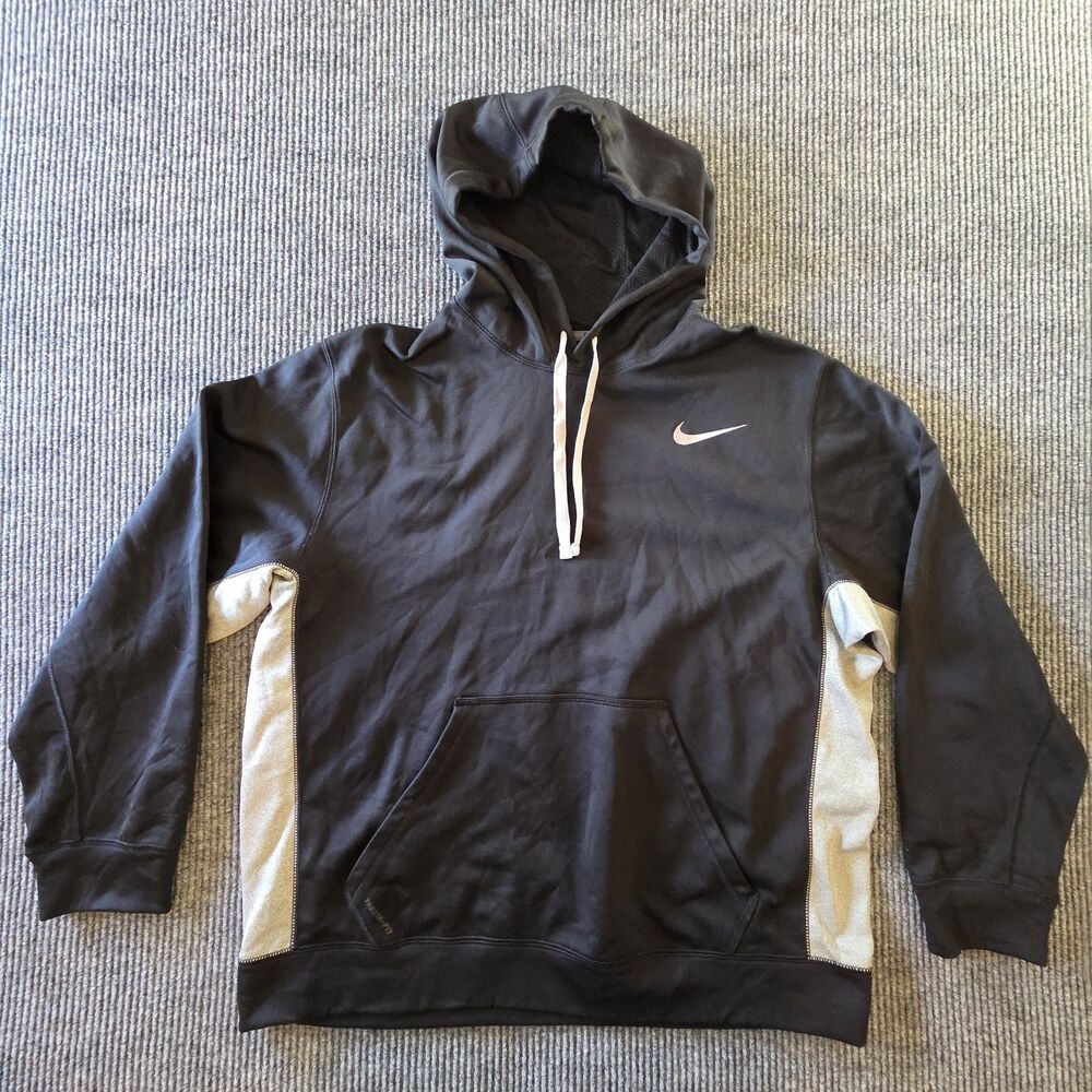 Nike Hoodie Black Sweatshirt Sweater Mens XL Therma Fit Performance Swoosh